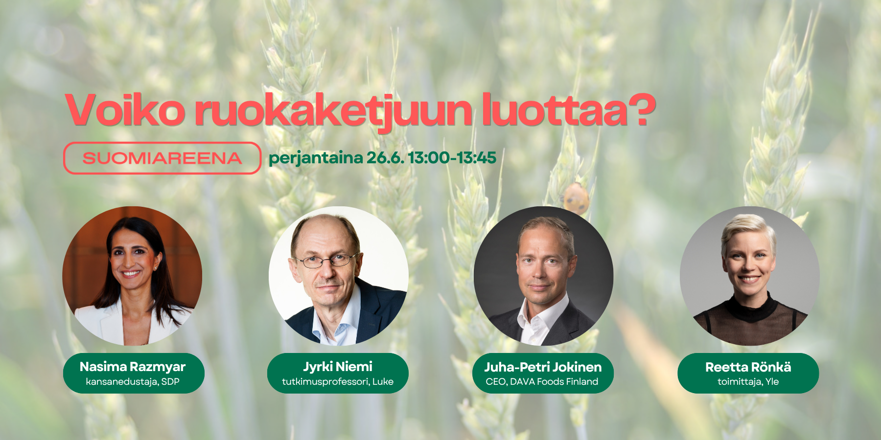 Voiko ruokaketjuun luottaa? SuomiAreenassa pureudutaan ruuan, kriisien ja kuluttajan valintojen ytimeen